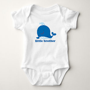 Blue Whale Little Brother Baby Strampler