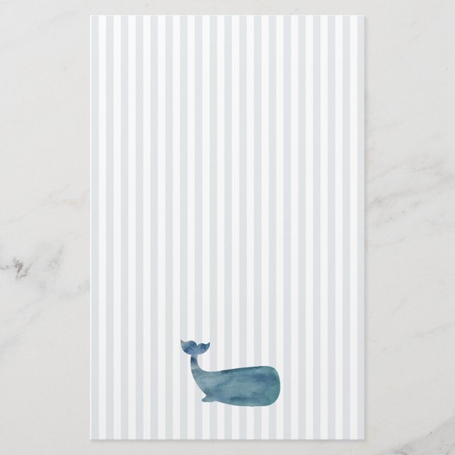 Blue Whale Nautical Briefpapier (Vorderseite)