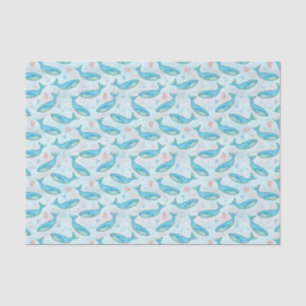 Blue Whale Nautical Ocean Beach Niedliches Meer Aq Seidenpapier