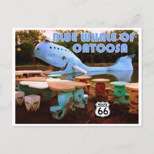 Blue Whale of Catoosa on Route 66 Postcard Postkarte (Vorderseite)