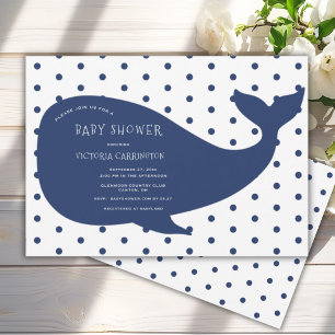 Blue Whale Punkt Baby Dusche Einladung