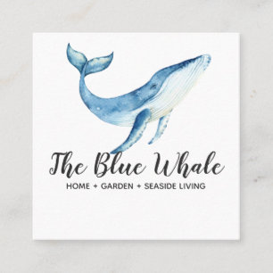 Blue Whale Square Business Card Quadratische Visitenkarte