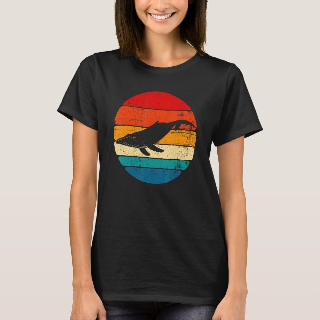 Blue Whale, Whale Lover, Whale Art, Retro Whale T-Shirt (Vorderseite)