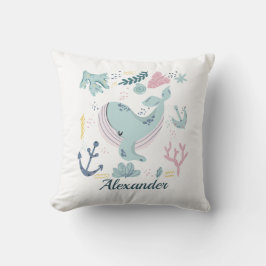 Blue WhalSea Life Baby Ocean Marine Life Kissen