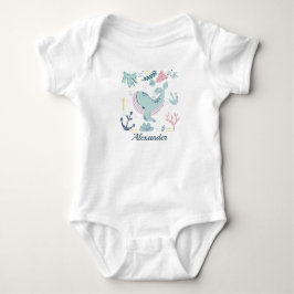 Blue WhalSea Life Baby Ocean Marine Life Strampler