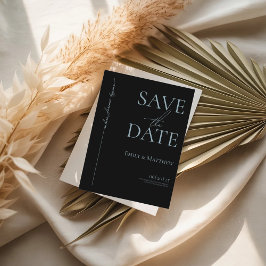 Blue Where Forever Begins Black Save The Date Ankündigungspostkarte