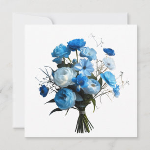Blue & Whiite Blume Feiertagskarte