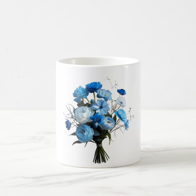 Blue & Whiite Blume Kaffeetasse (Mittel)