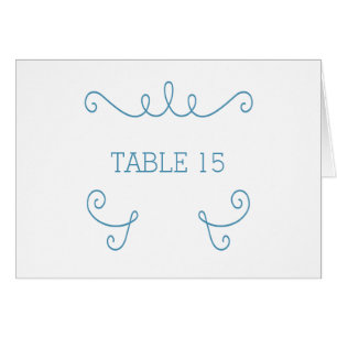 Blue Whimsical Geblüht Tischnummer Card