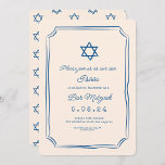 Blue Whimsical Handwriter Bar Mitzvah Einladung<br><div class="desc">Blue Whimsical Handwriter Bar Mitzvah Einladung</div>