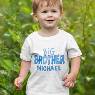 Blue Whimsical Niedlich Modern Brother Brother Bru Baby T-shirt