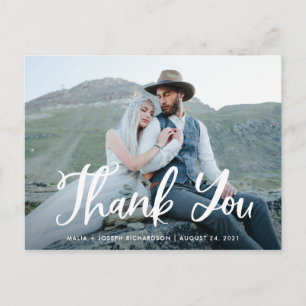 Blue Whimsy   Wedding Foto Vielen Dank Postkarte