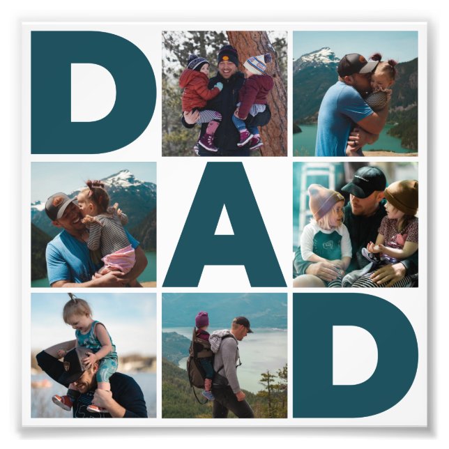 Blue & White 6 Foto Collage Vater Foto Erweiterung (Vorne)