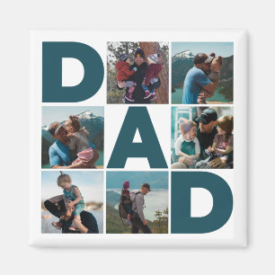 Blue & White 6 Foto Collage Vater Magnet