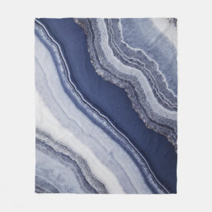 Blue White Agate Marble Fleecedecke