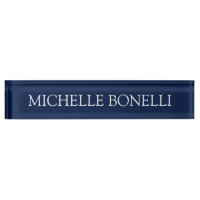 Blue White Attractive Charming Business Namplate