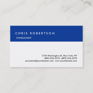 Blue White Attractive Charming Cool Business Card Visitenkarte