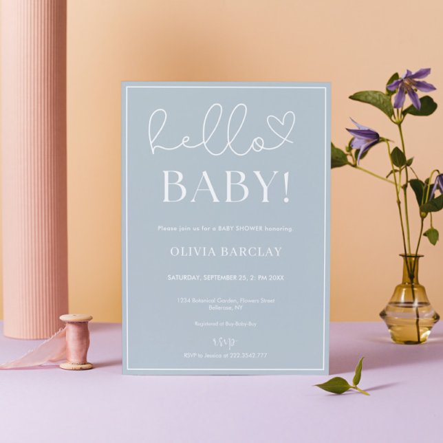 Blue White Baby Boy Dusche Einladung (Von Creator hochgeladen)