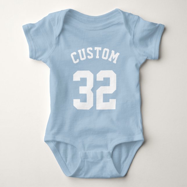 Blue & White Baby | Sports Jersey Design Baby Strampler (Vorderseite)