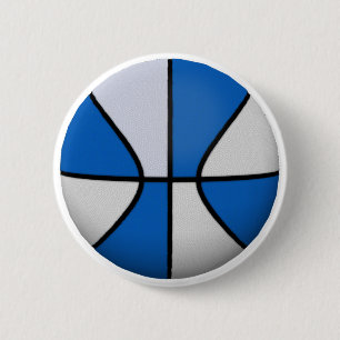 Blue & White Basketball: Button
