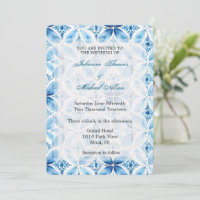 Blue White Batik Floral Wedding