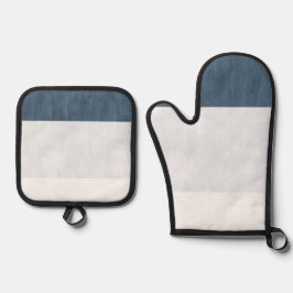 Blue White Beach Ofenhandschuh & Topflappen-Set
