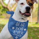 Blue White Best Pet Hund Ever Funny Halstuch<br><div class="desc">Blue White Best Pet Hund je Funny Bandana. Fügen Sie den Namen Ihres Hundes hinzu,  um einen lustigen Bandana für Ihren Haustier zu machen.</div>