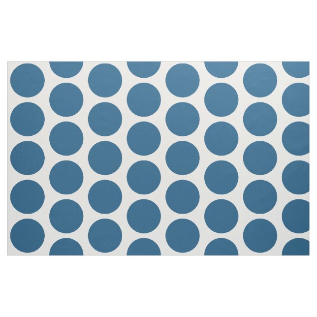 Blue White Big Polka Dots Fabric Stoff (Yard (91,4 cm))