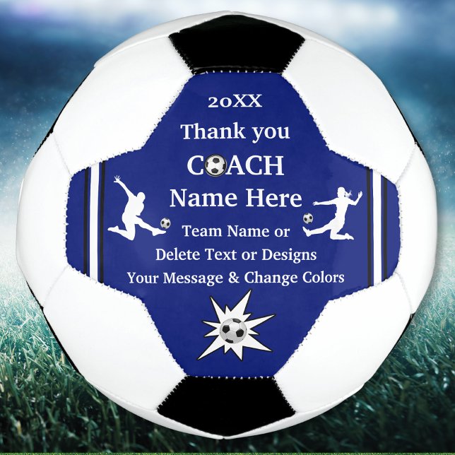 Blue, White, Black Personalisiert Soccer Coach Ges Fußball (Soccer Ball White and Black)