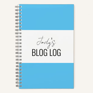 Blue & White Blogging Spiral Notebook Notizbuch