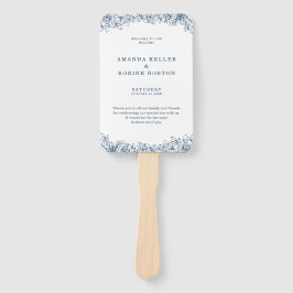 Blue White Blume Elegante Hochzeit Fächer