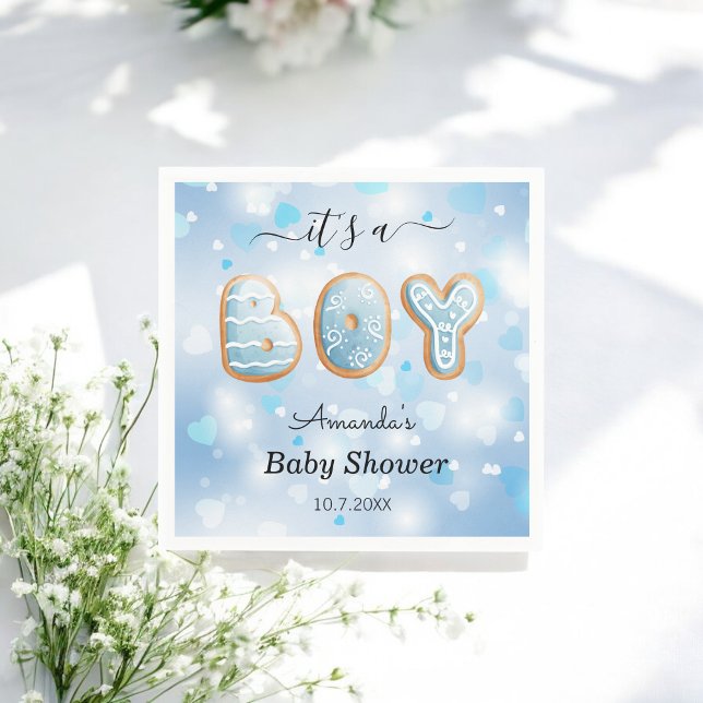 Blue White Boy Baby Dusche Serviette (Von Creator hochgeladen)