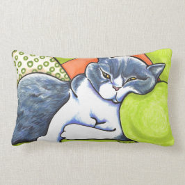 Blue White British Shorthair Cosy Off Leash Art™ Lendenkissen