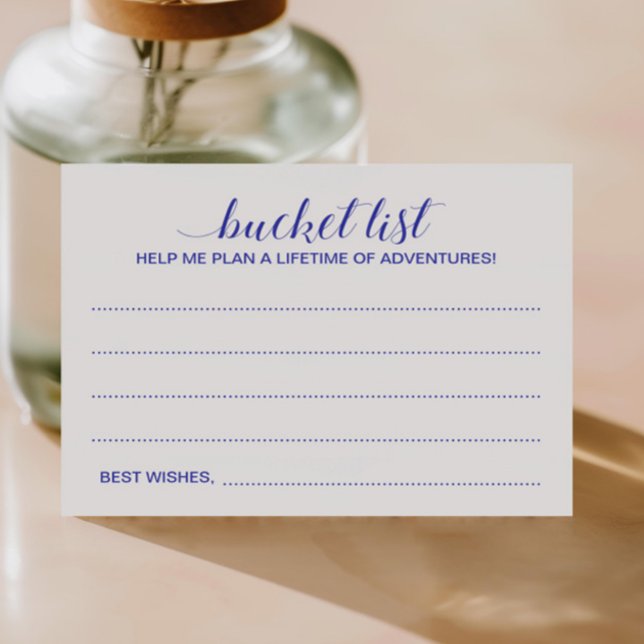 Blue White Bucket List Ideas Abschluss Guest Book Hinweiskarte (Von Creator hochgeladen)