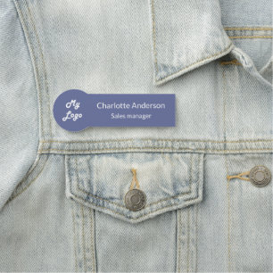 Blue White Business Logo Namensschild