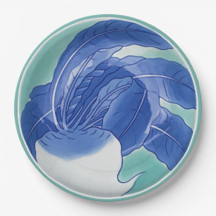 Blue White Celadon Chinoiserie Turnip Imitats Chin Pappteller