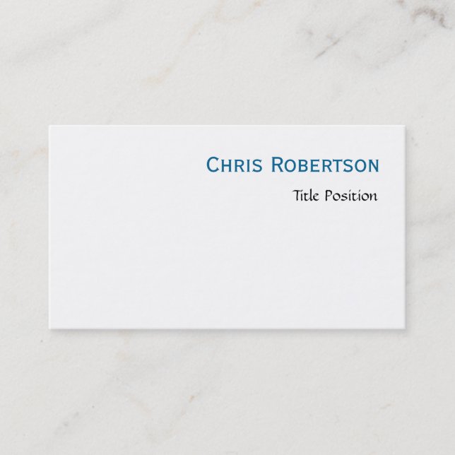 Blue White Charming Script Business Card Visitenkarte (Vorderseite)