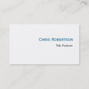 Blue White Charming Script Business Card Visitenkarte