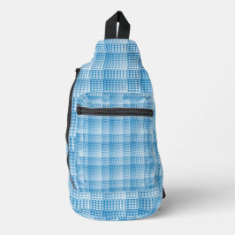 Blue White Checker Abstract Pattern Crossbody Bag