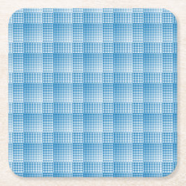 Blue White Checker Abstract Pattern Rechteckiger Pappuntersetzer