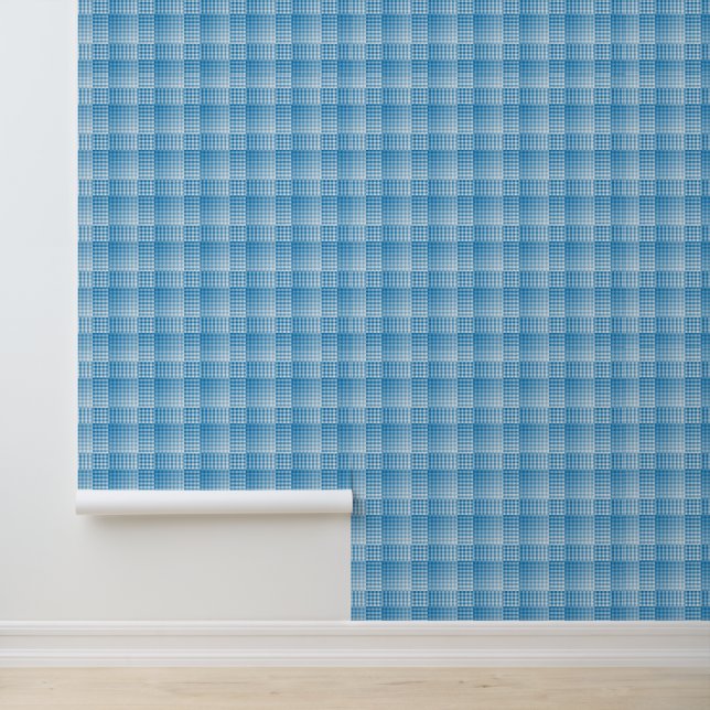 Blue White Checker Abstract Pattern Tapete (Anwendung)