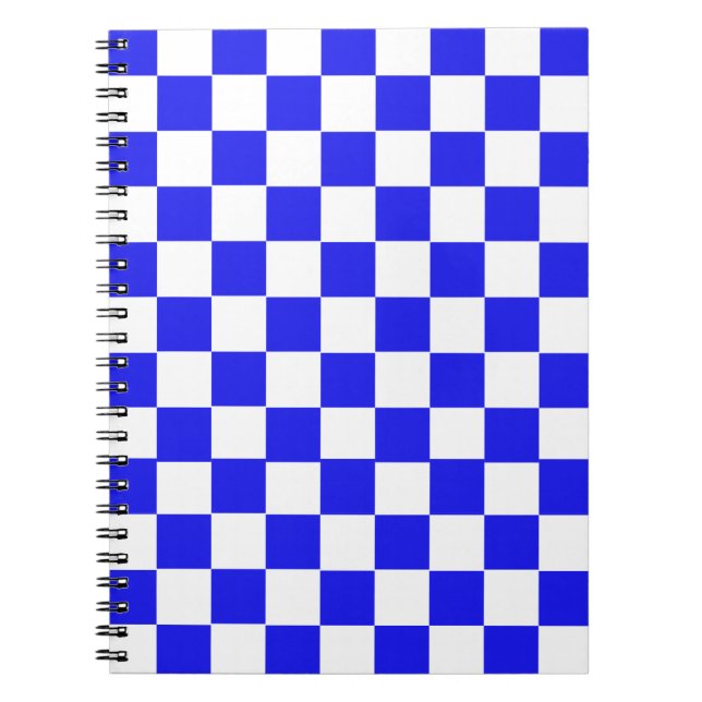 Blue & White Checkered CUSTOM Notizblock (Vorderseite)