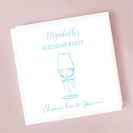 Blue & White Cheers bis 30 Jahre Geburtstag Napkin Serviette
