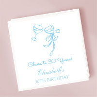 Blue & White Cheers bis 30 Jahre Geburtstag Napkin
