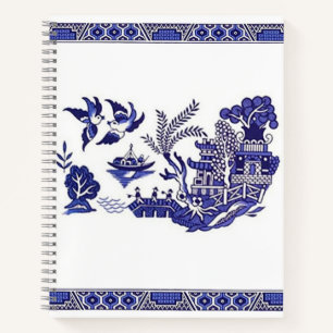 Blue & White China Blue Willow Sketchbook Notizbuch