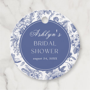 Blue White Chinoiserie Brautparty Gift Tags Geschenkanhänger