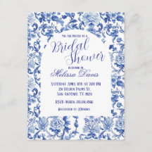 Blue & White Chinoiserie Bridal Shower Invitation