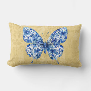 Blue White Chinoiserie Butterfly Kissen Kissen