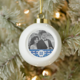 Blue & White Chinoiserie - Hochzeit Keramik Kugel-Ornament