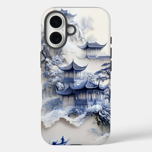 Blue & White Chinoiserie iPhone 13 Case – Artistic (Rückseite)